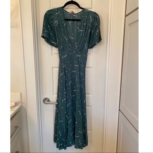 Auguste the label green floral maxi dress flowy